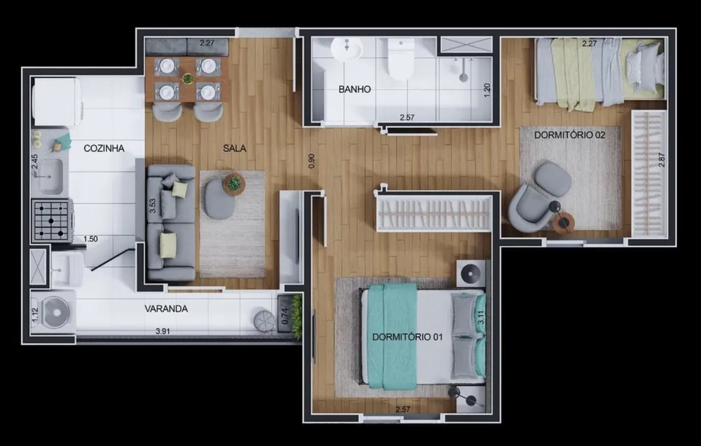 Apartamento, 1 quarto, 29 m² - Foto 1