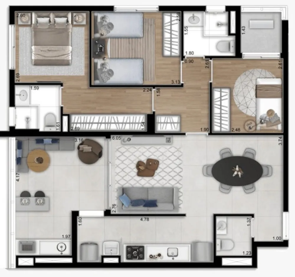 Apartamento, 3 quartos, 91 m² - Foto 8