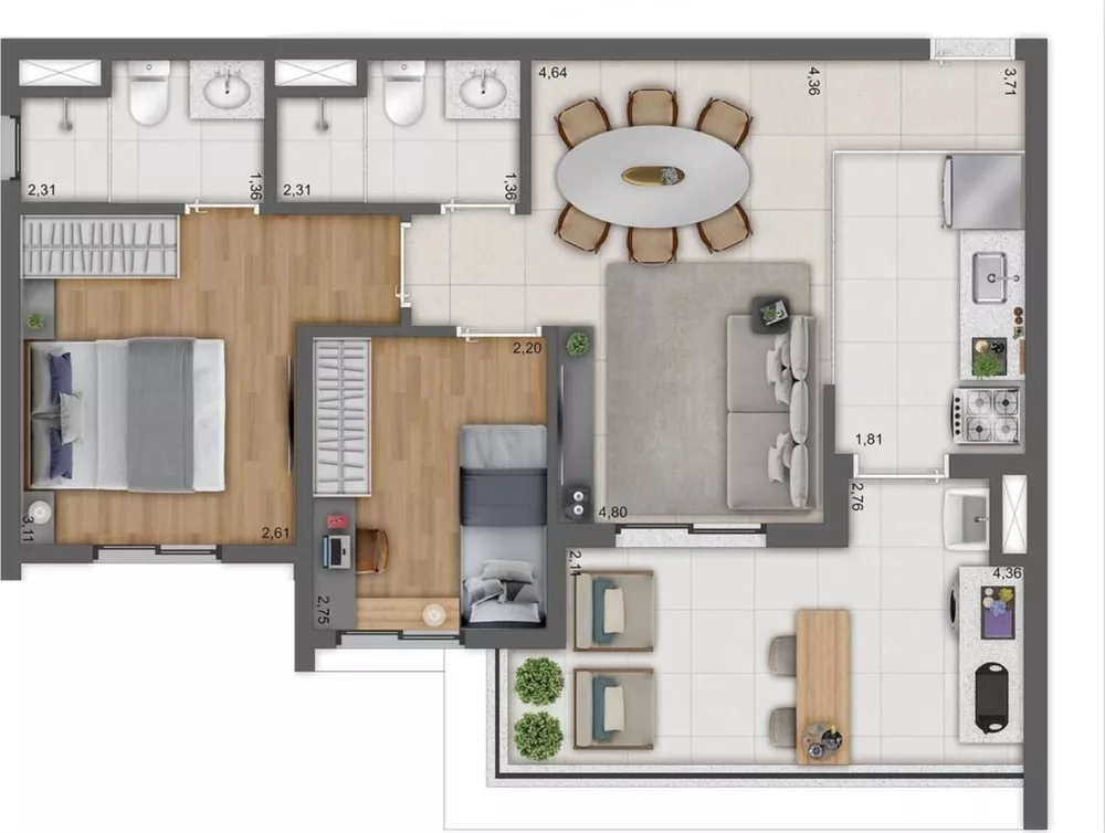 Apartamento, 3 quartos, 69 m² - Foto 25