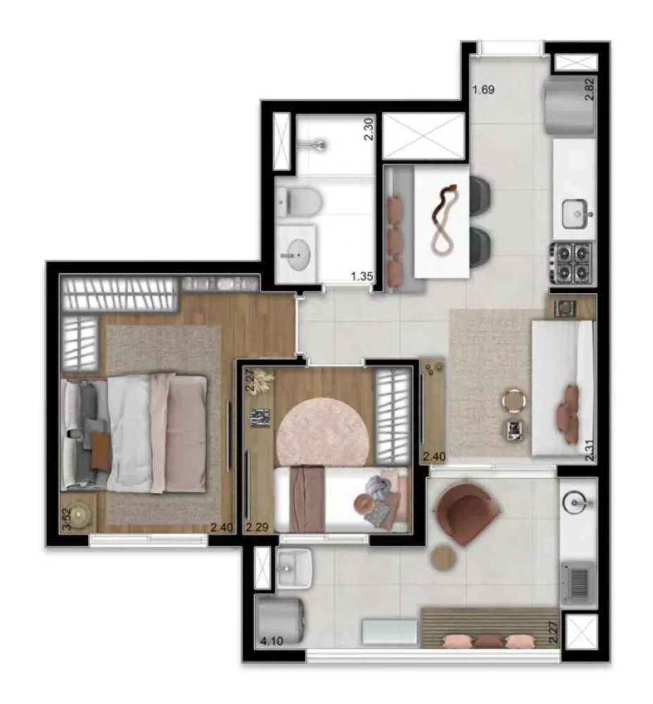 Apartamento, 3 quartos, 77 m² - Foto 1