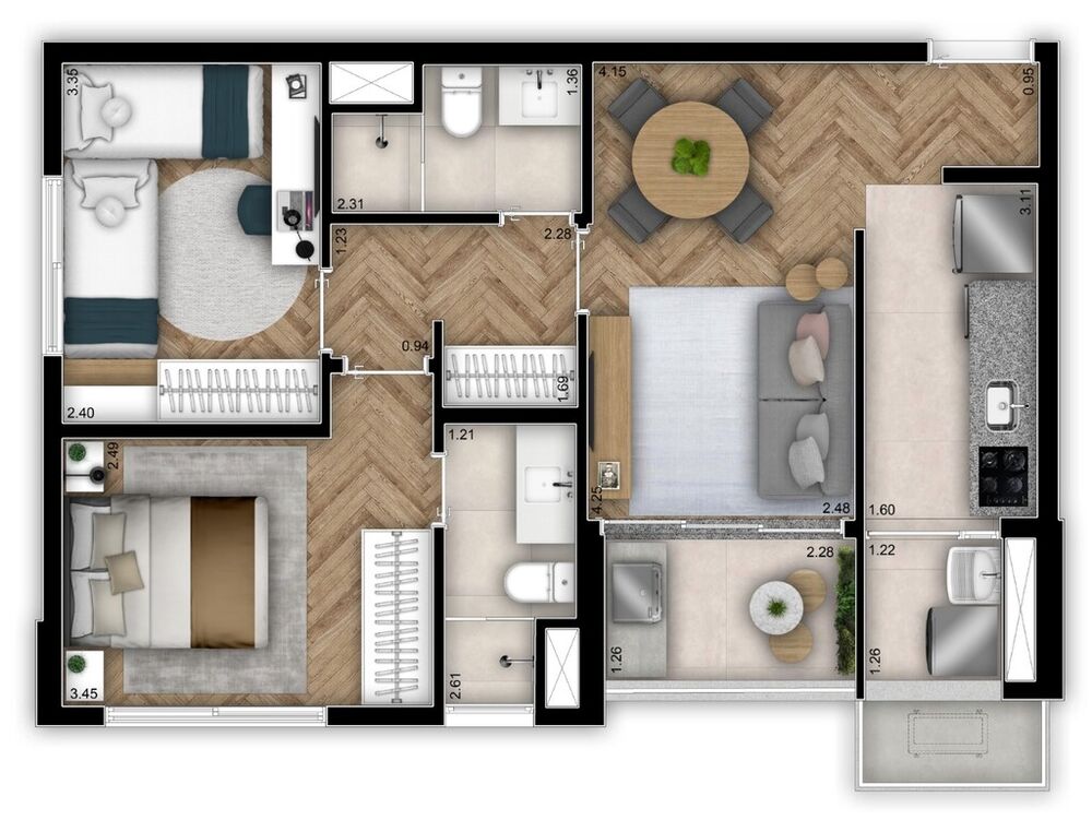 Apartamento, 3 quartos, 73 m² - Foto 8