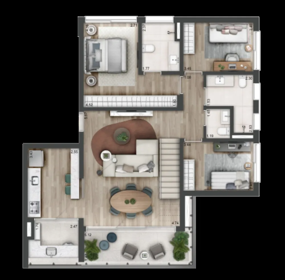 Cobertura, 3 quartos, 221 m² - Foto 11