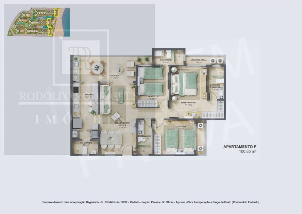 Apartamento à venda com 3 quartos, 100m² - Foto 3
