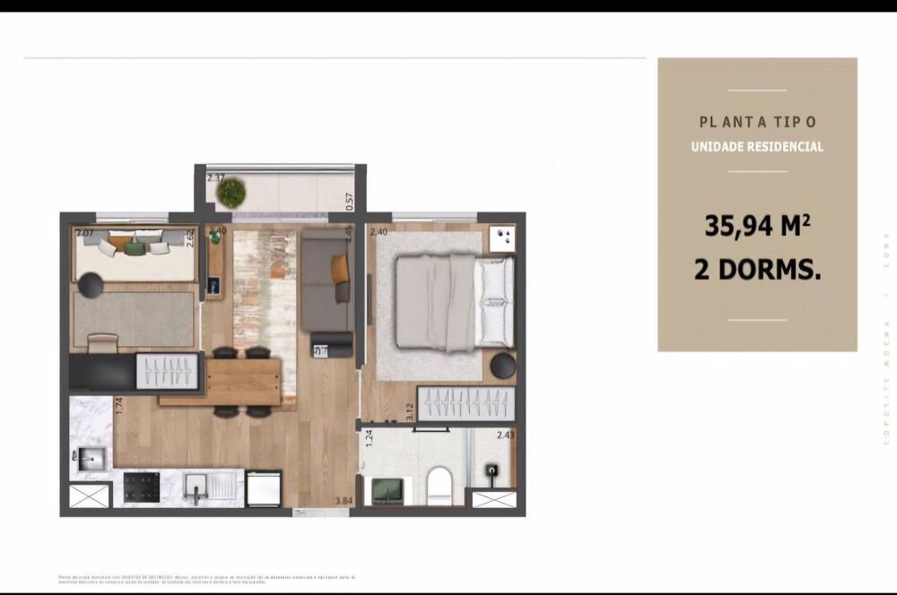 Apartamento, 1 quarto, 29 m² - Foto 7