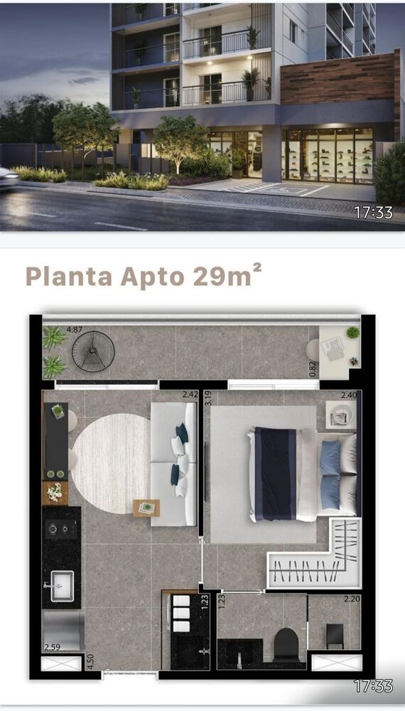 Apartamento, 1 quarto, 29 m² - Foto 3