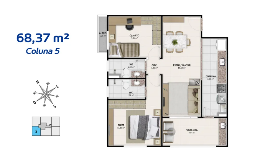 Apartamento, 2 quartos, 67 m² - Foto 9
