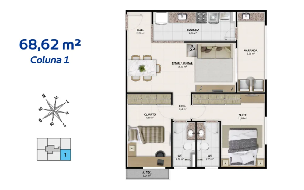 Apartamento, 2 quartos, 67 m² - Foto 8