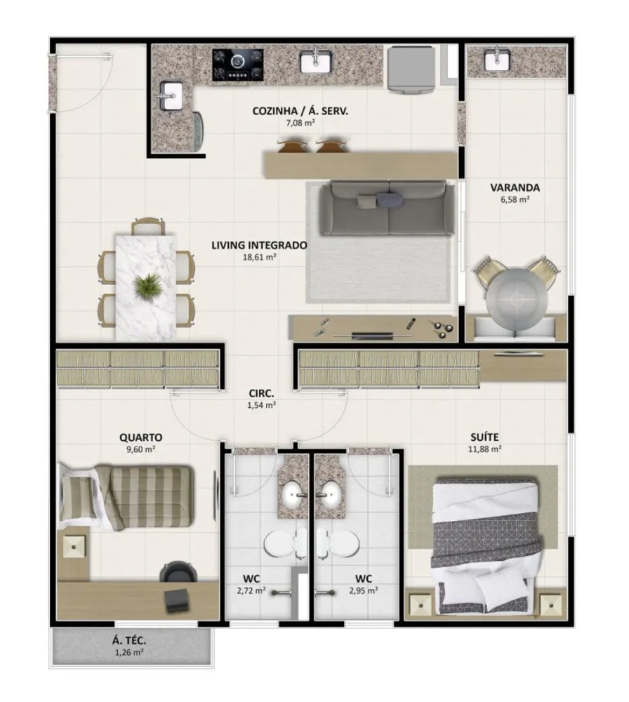 Apartamento, 2 quartos, 67 m² - Foto 10