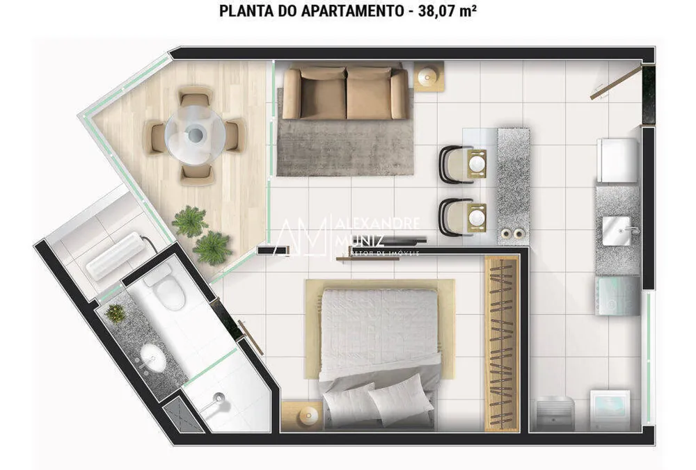 Apartamento, 1 quarto, 38 m² - Foto 10