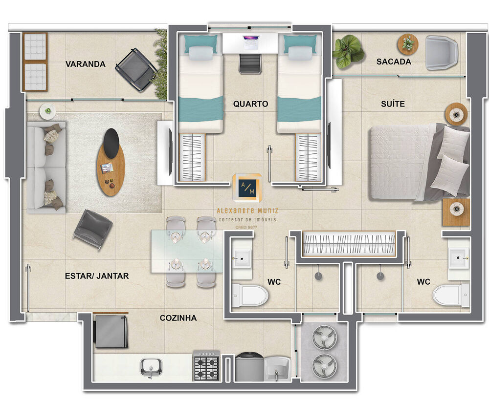 Apartamento, 2 quartos, 54 m² - Foto 3