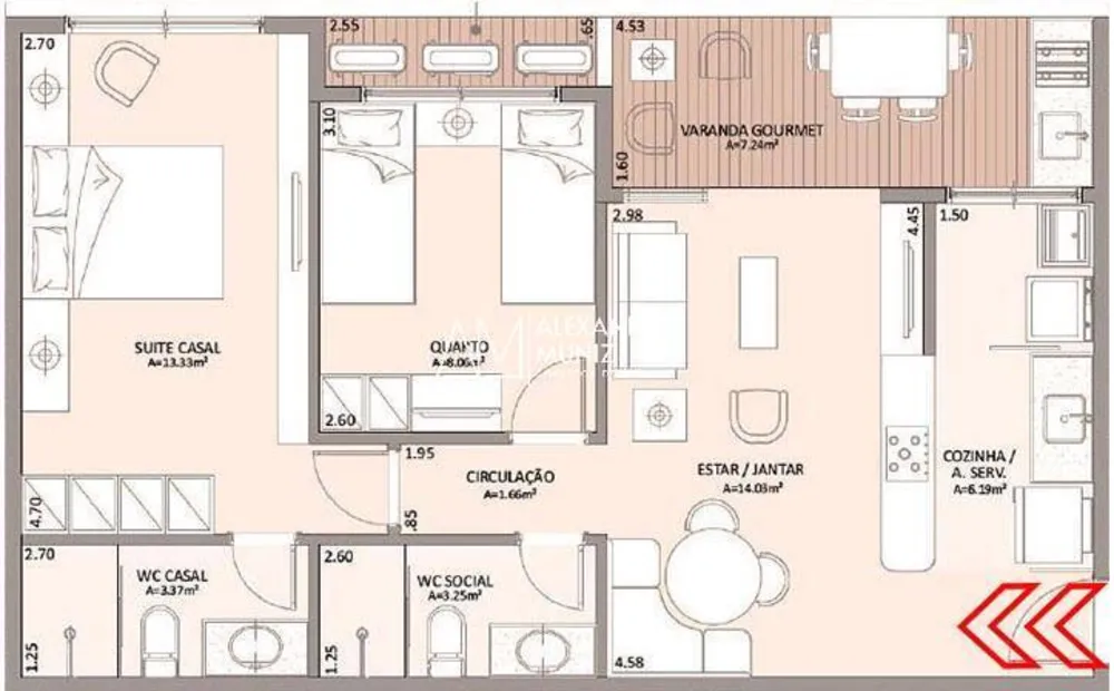 Apartamento, 2 quartos, 66 m² - Foto 8