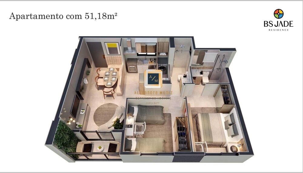 Apartamento, 2 quartos, 51 m² - Foto 8