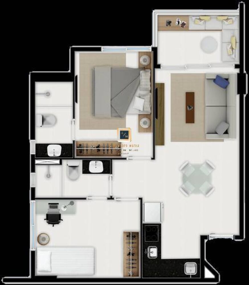 Apartamento, 1 quarto, 37 m² - Foto 3
