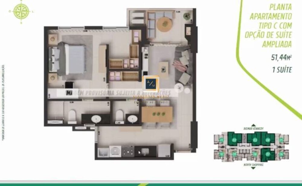 Apartamento, 2 quartos, 53 m² - Foto 3