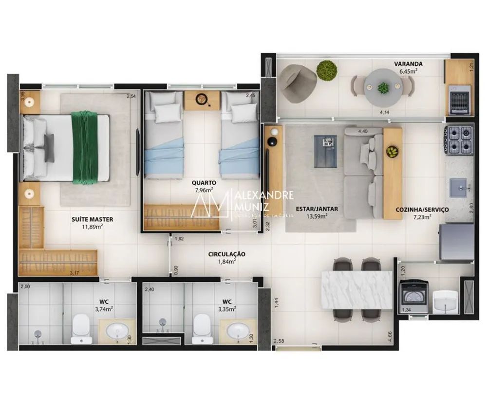 Apartamento, 2 quartos, 58 m² - Foto 2