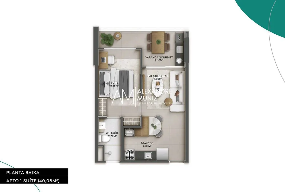 Apartamento, 1 quarto, 40 m² - Foto 12