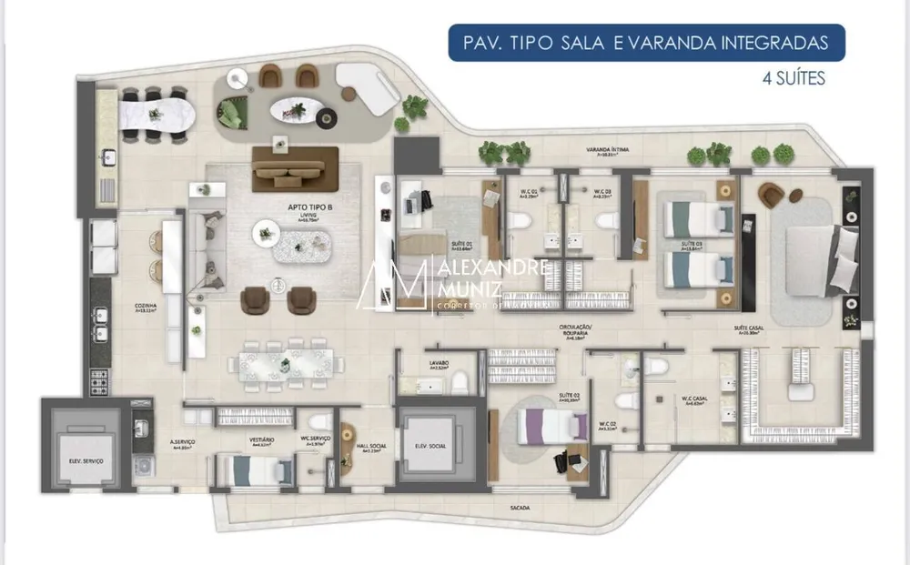 Apartamento, 5 quartos, 238 m² - Foto 8