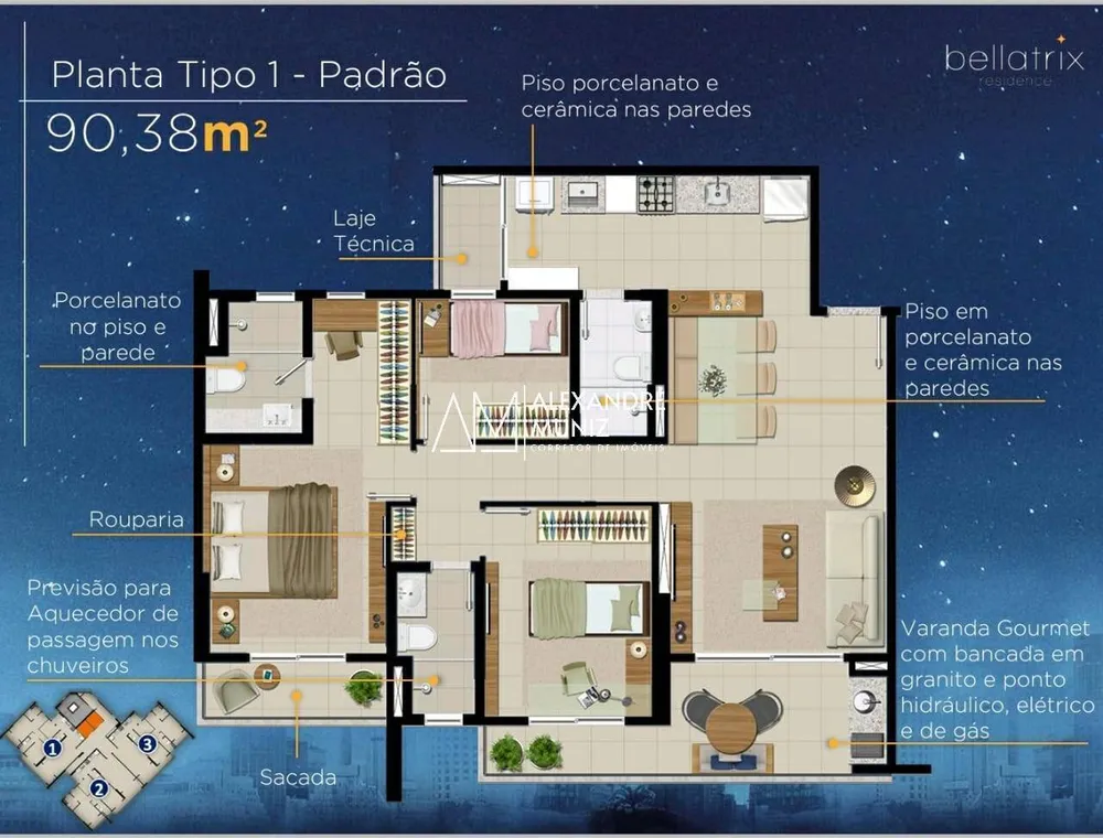 Apartamento, 3 quartos, 90 m² - Foto 9