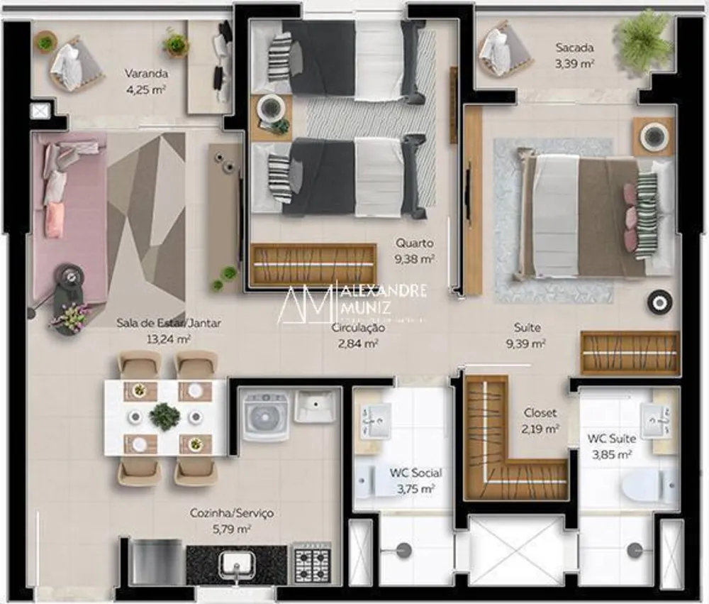 Apartamento, 2 quartos, 58 m² - Foto 8