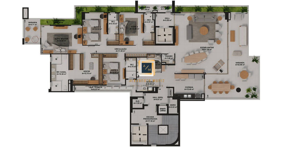 Apartamento, 4 quartos, 205 m² - Foto 3