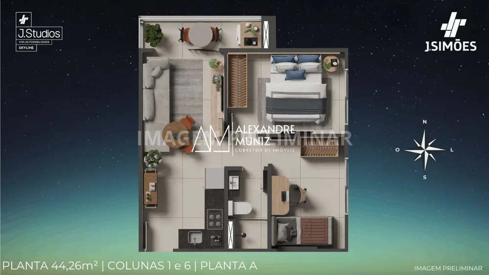 Apartamento, 1 quarto, 44 m² - Foto 8