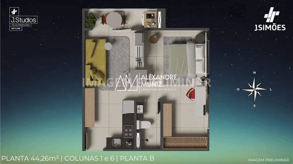 Apartamento, 1 quarto, 44 m² - Foto 7