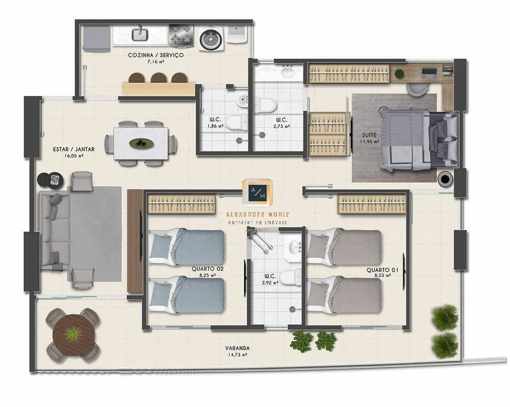 Apartamento, 3 quartos, 83 m² - Foto 13