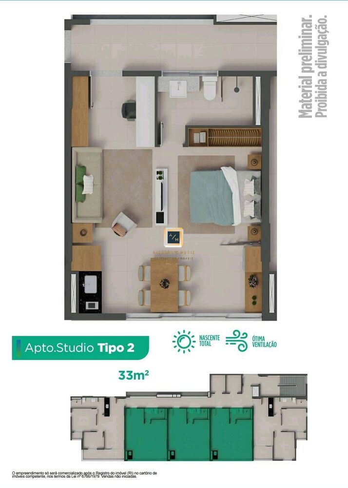 Apartamento, 1 quarto, 34 m² - Foto 1