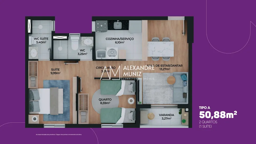Apartamento, 2 quartos, 52 m² - Foto 14