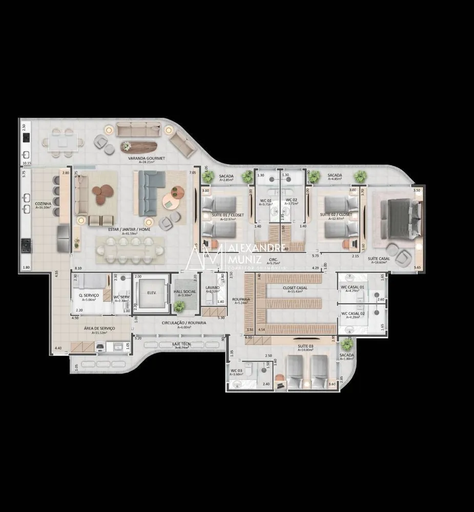 Apartamento, 4 quartos, 256 m² - Foto 6