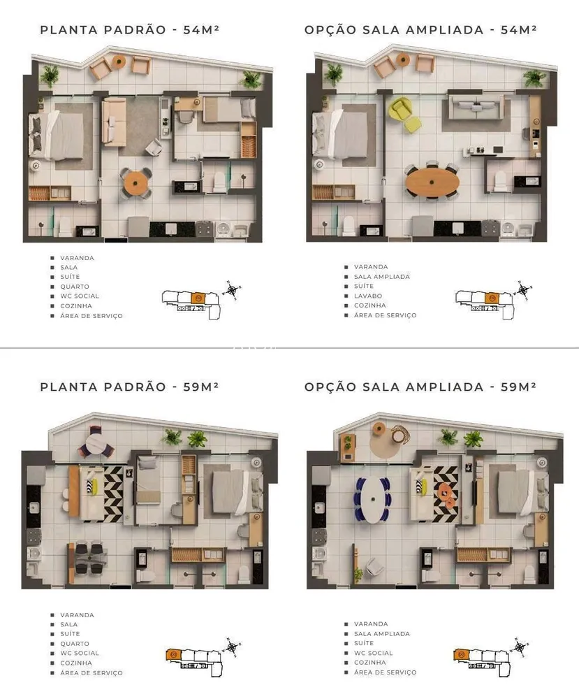 Apartamento, 2 quartos, 54 m² - Foto 3