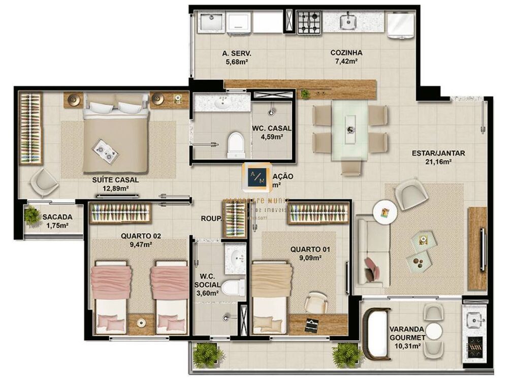 Apartamento, 3 quartos, 89 m² - Foto 4