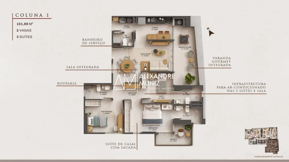 Apartamento, 3 quartos, 101 m² - Foto 12