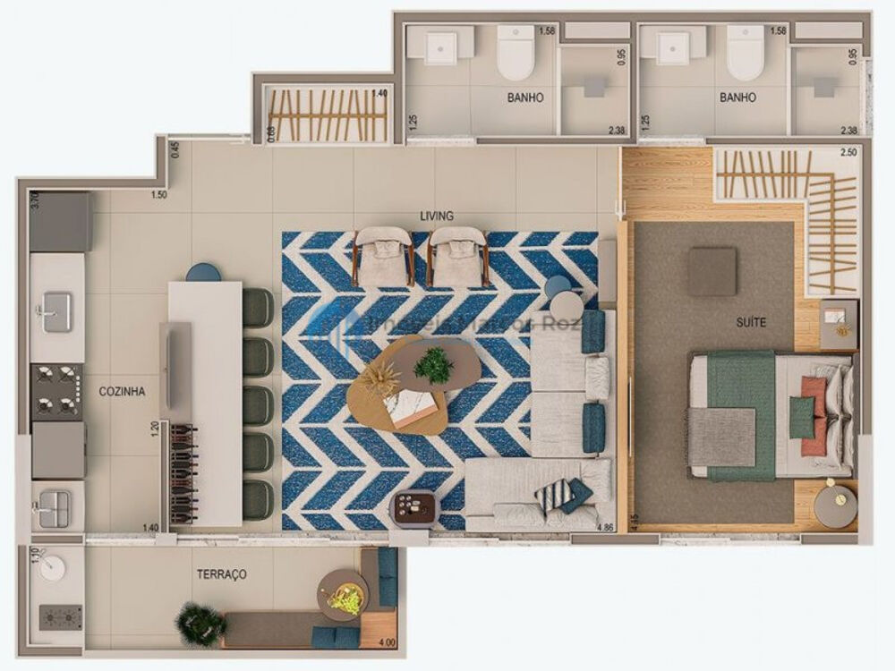 Apartamento, 2 quartos, 52 m² - Foto 1