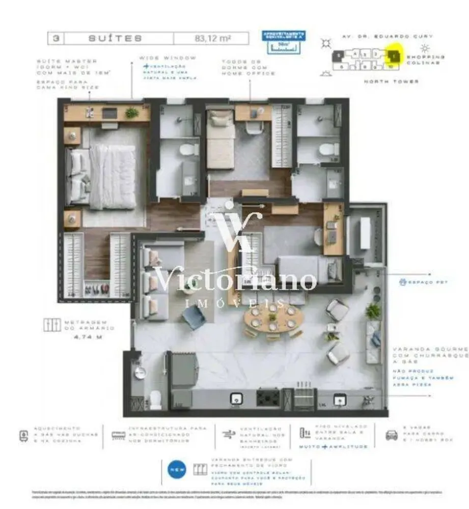 Apartamento, 3 quartos, 85 m² - Foto 4