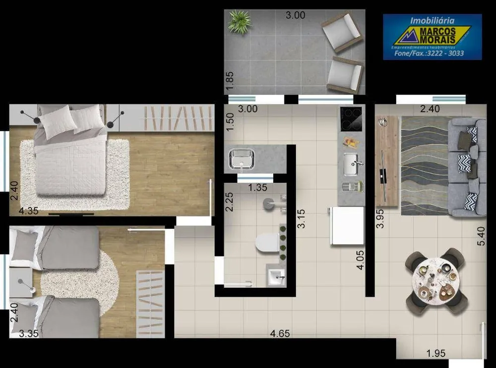 Apartamento, 2 quartos, 60 m² - Foto 3