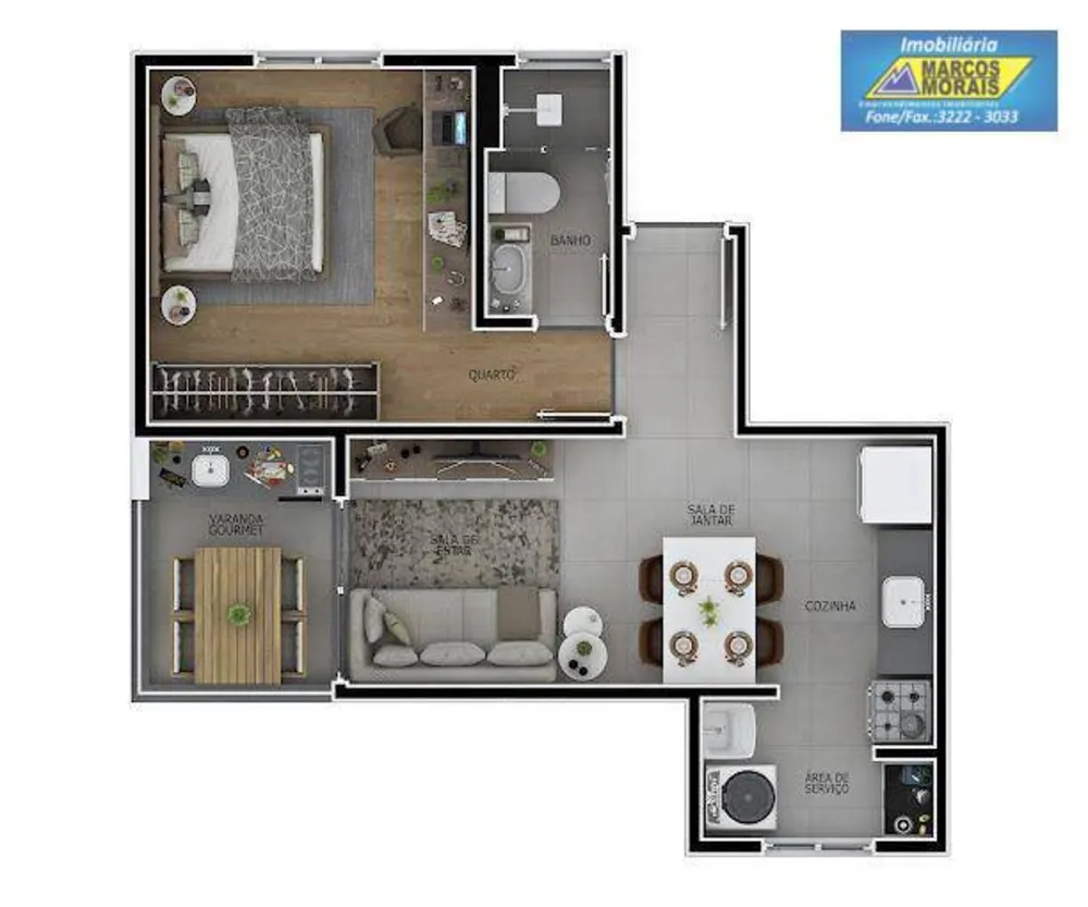 Apartamento, 1 quarto, 44 m² - Foto 3