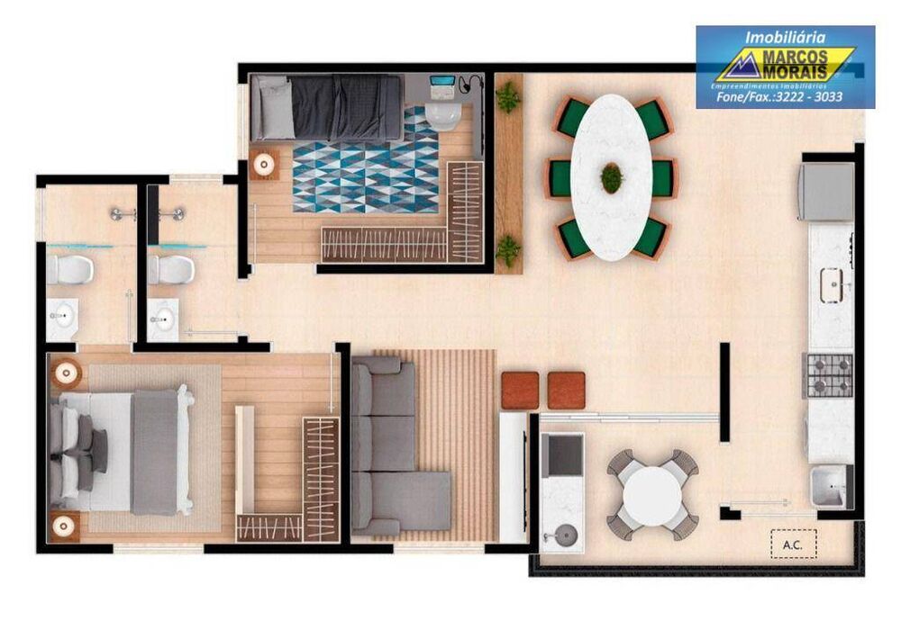 Apartamento, 2 quartos, 69 m² - Foto 1