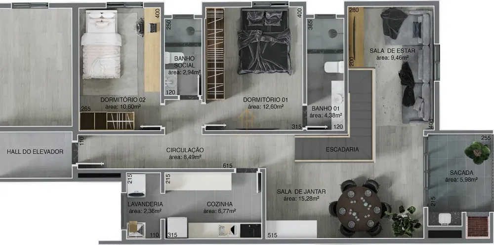 Cobertura, 2 quartos, 182 m² - Foto 2