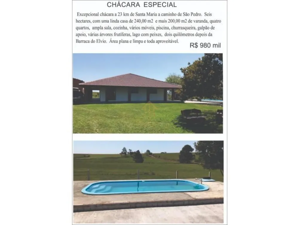 Chácara, 2 quartos, 6 hectares - Foto 1