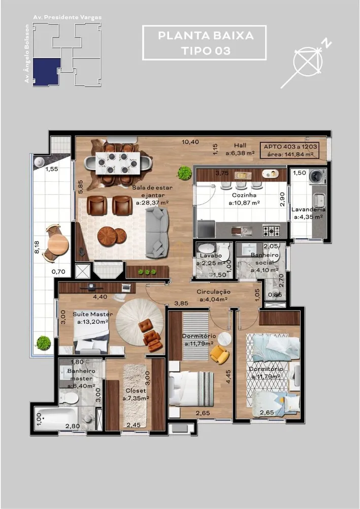 Apartamento, 3 quartos, 141 m² - Foto 2