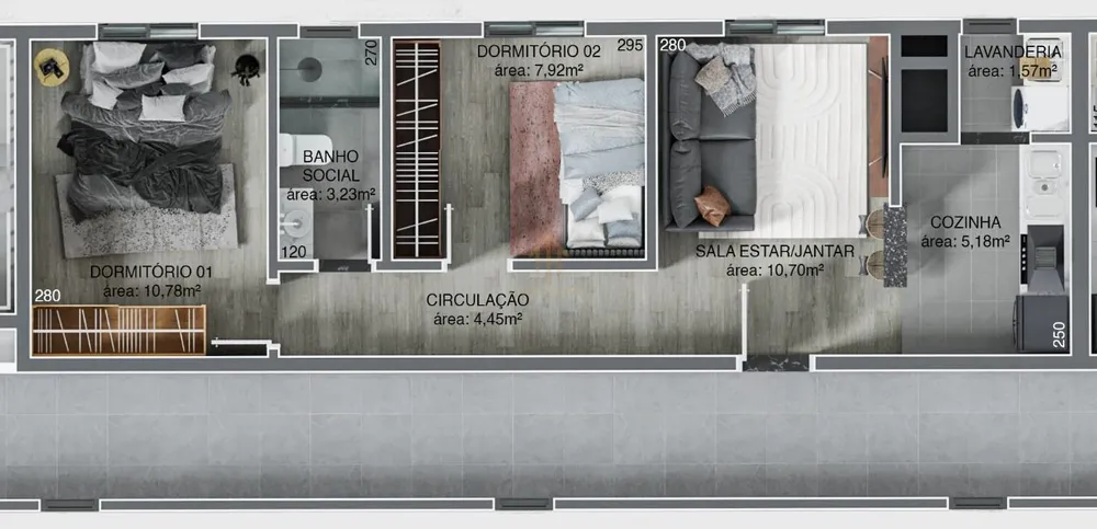 Apartamento, 2 quartos, 53 m² - Foto 2