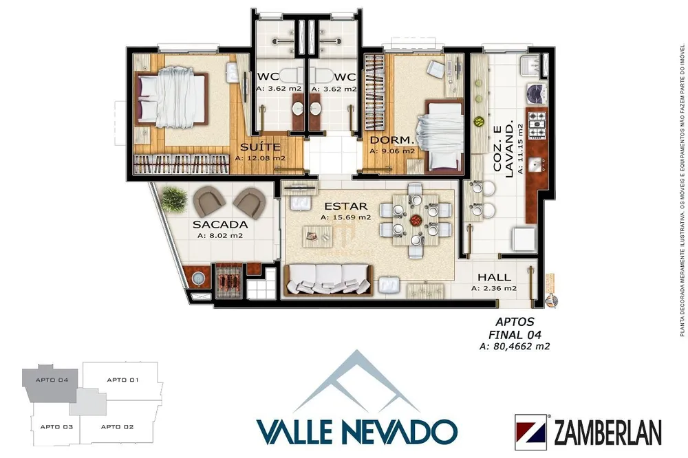 Apartamento, 2 quartos, 80 m² - Foto 2