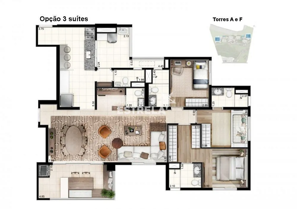 Apartamento, 4 quartos, 129 m² - Foto 3