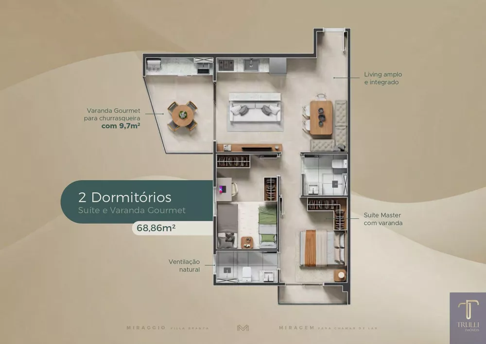Apartamento, 2 quartos, 68 m² - Foto 4
