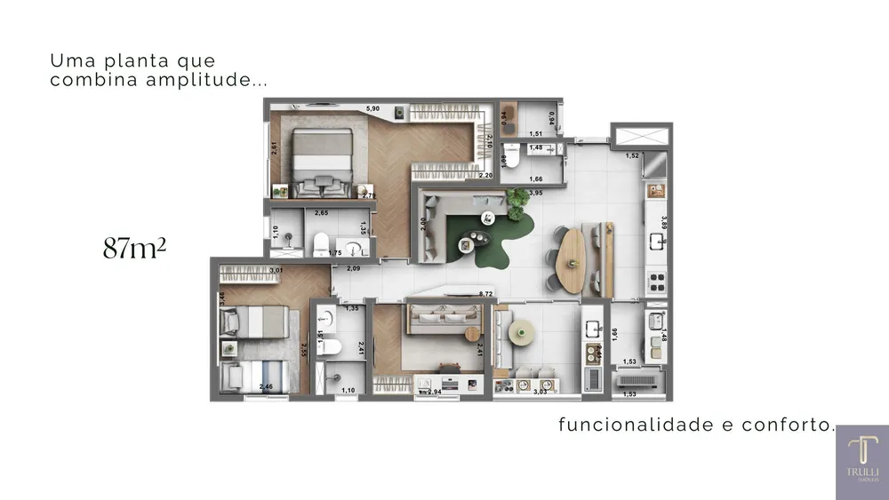 Apartamento, 3 quartos, 86 m² - Foto 1