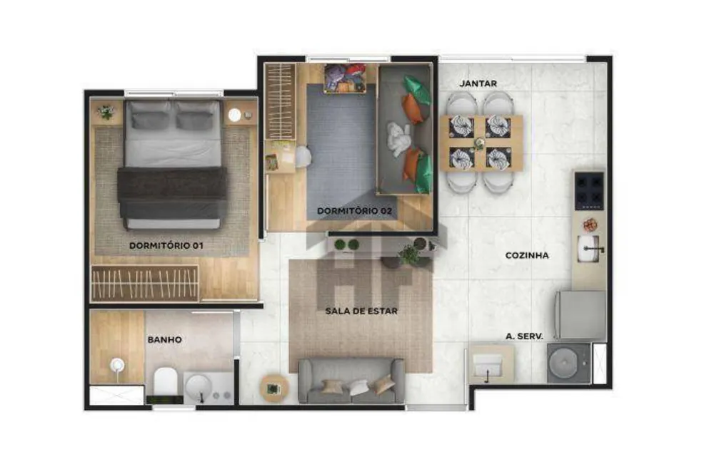 Apartamento, 2 quartos, 36 m² - Foto 8
