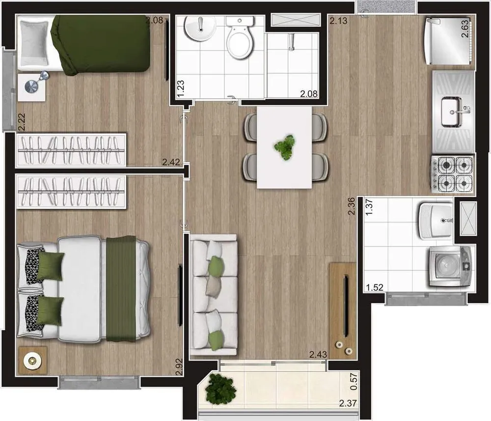 Apartamento, 2 quartos, 36 m² - Foto 8
