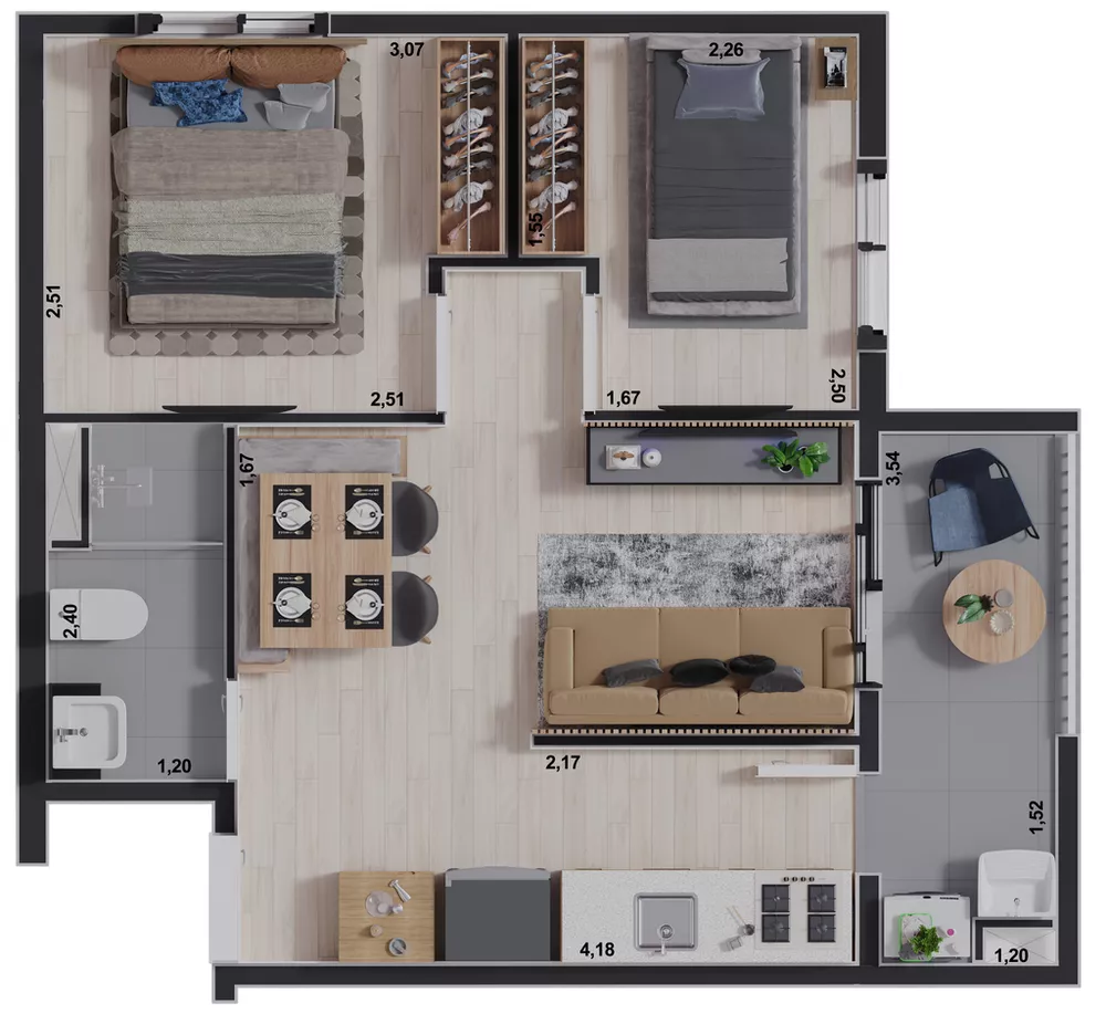 Apartamento, 2 quartos, 40 m² - Foto 7