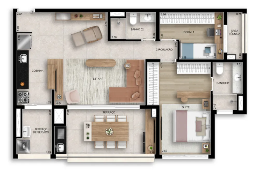Cobertura, 2 quartos, 140 m² - Foto 8